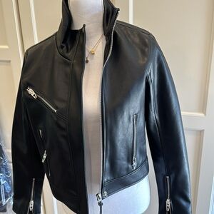 Blank NYC Black moto faux leather jacket